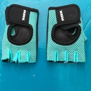 RBX Teal and Black Fingerless Fitness Gloves